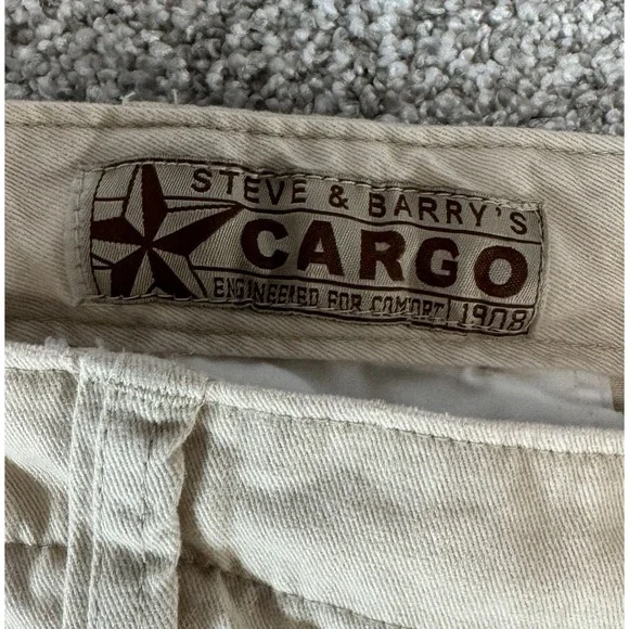 Steve & Barrys Mens Cargo Skater Pants Khaki Vintage Y2K *BRAND NEW* Size 40x30 - Picture 3 of 9